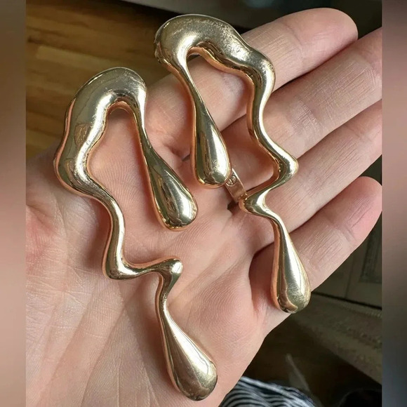 Zara Gold Abstract Earrings - Picture 6 of 6